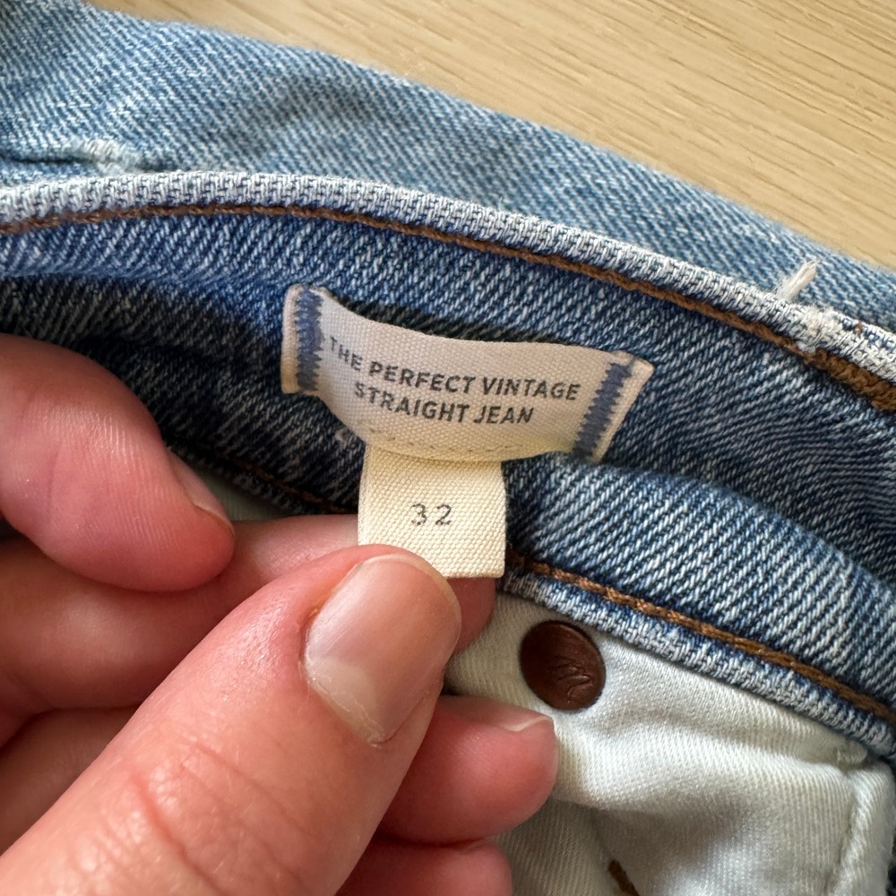 Madewell The Perfect Vintage Straight Leg Jean Reinhart Wash Distressed 32 Boho - Picture 4 of 16